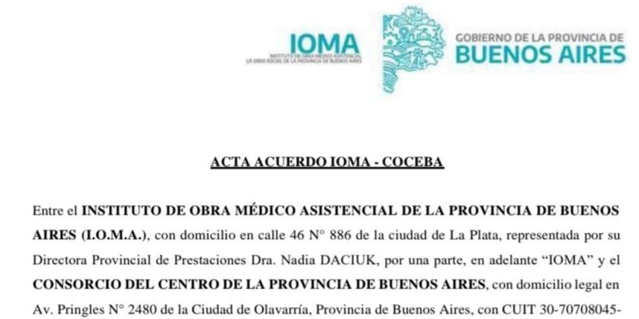 IOMA y CoCeBa firmaron acuerdo para atencin de afiliados en la regin